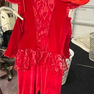 Vibrant Red Velvet Dress